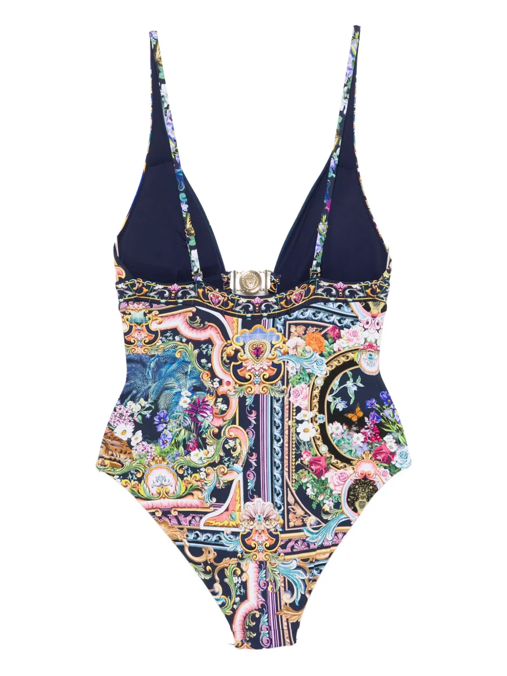 Camilla Baroque-print Clasp Swimsuit In Multi