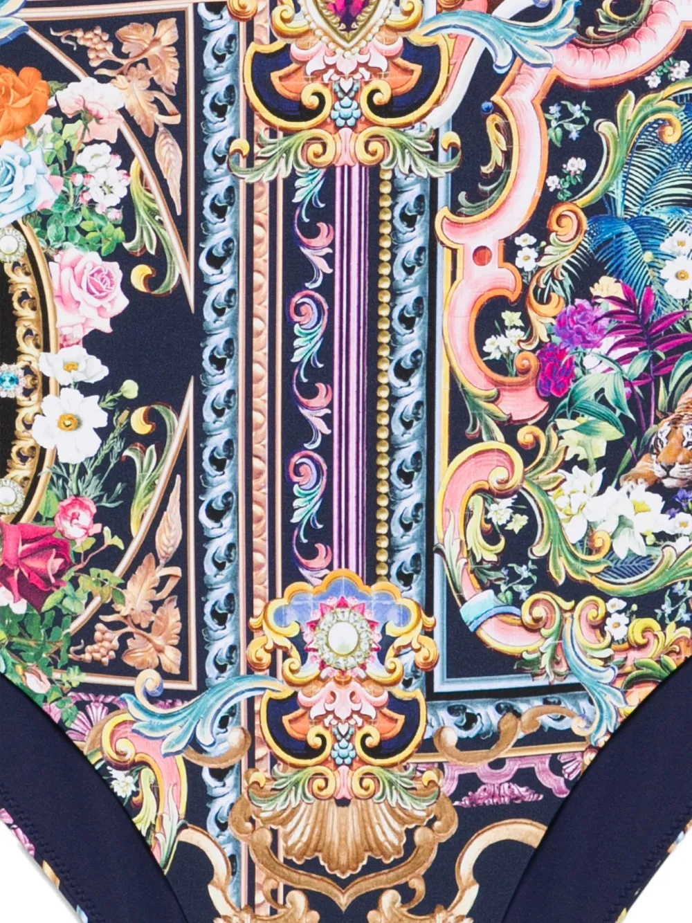 Camilla Baroque-print Clasp Swimsuit In Multi