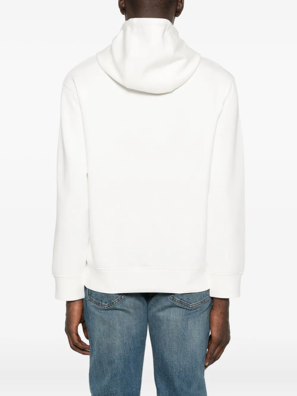 Emporio Armani logo-patch hooded sweater Wit