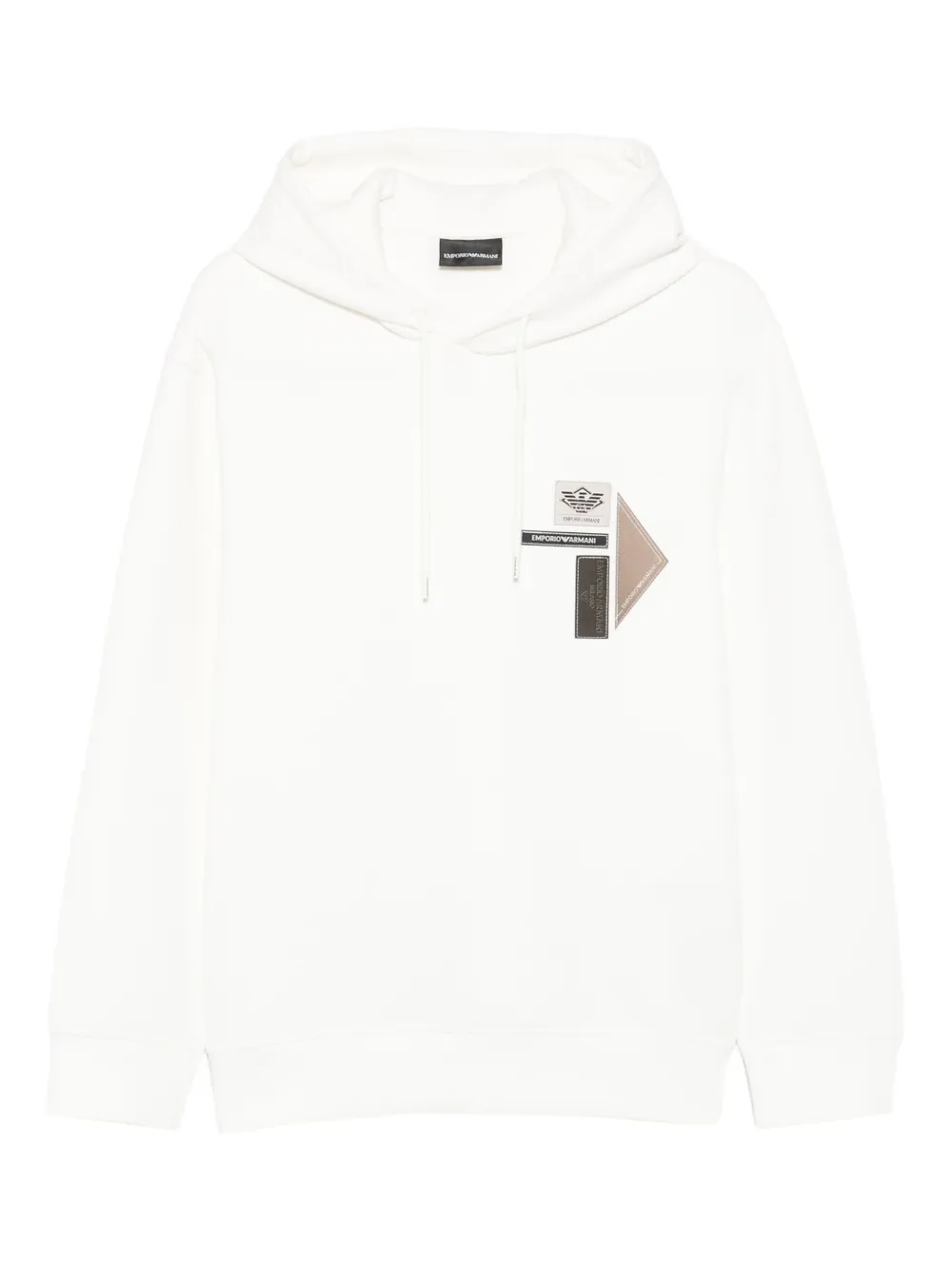 Emporio Armani logo-patch hooded sweater Wit