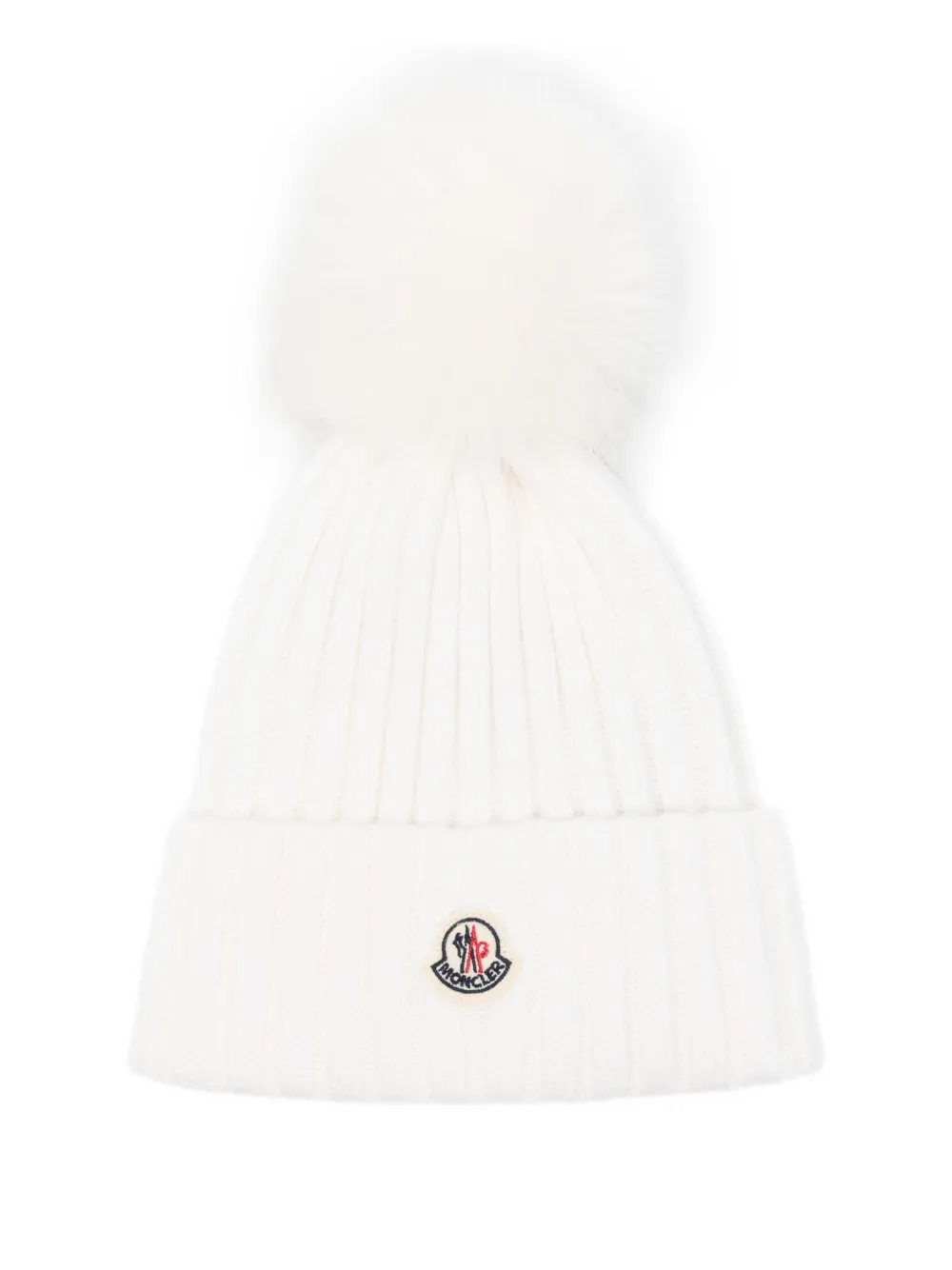 Moncler ribbed pom-pom hat | White | Image 1