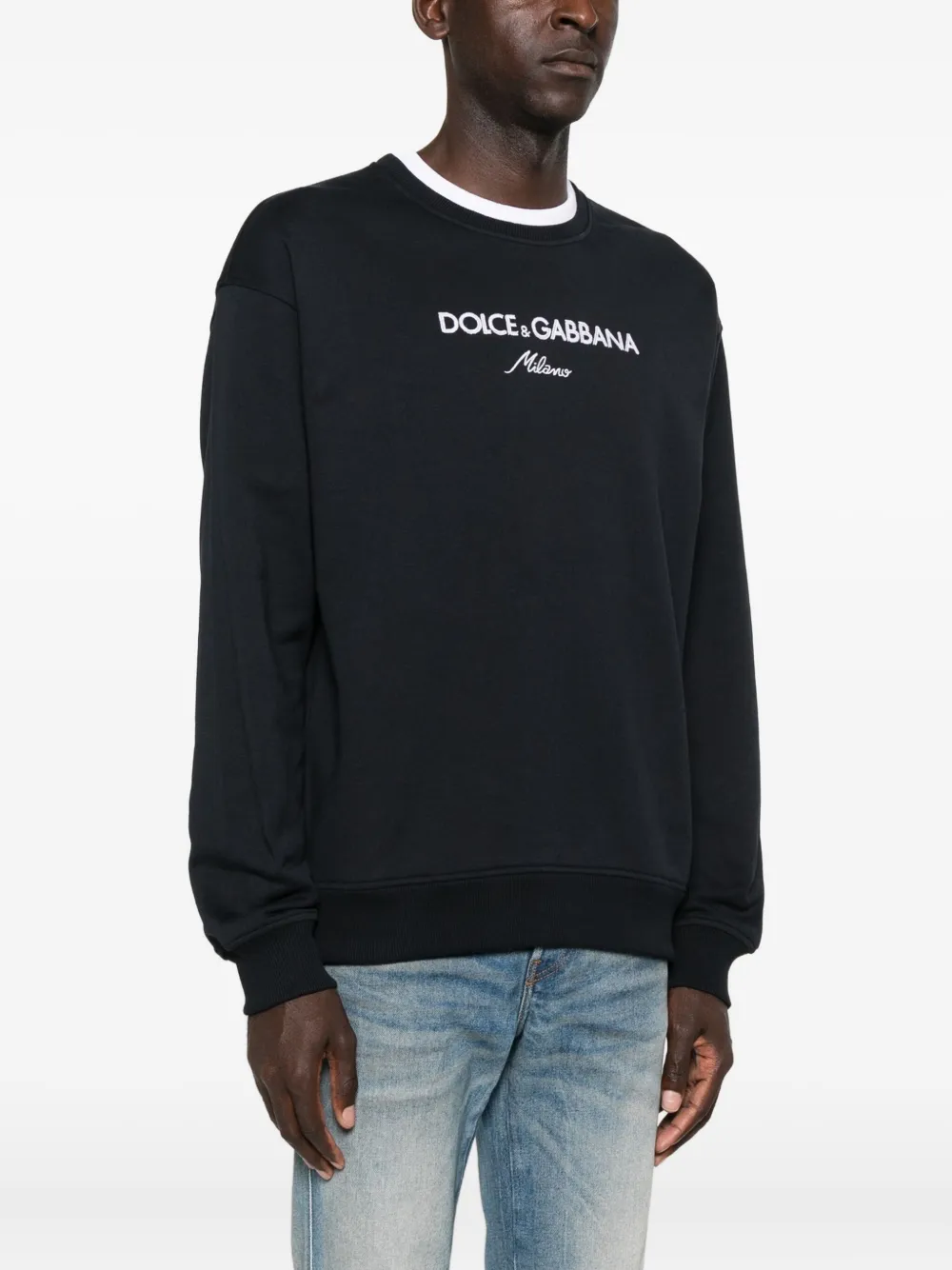 Dolce & Gabbana Sweater met geborduurd logo Blauw