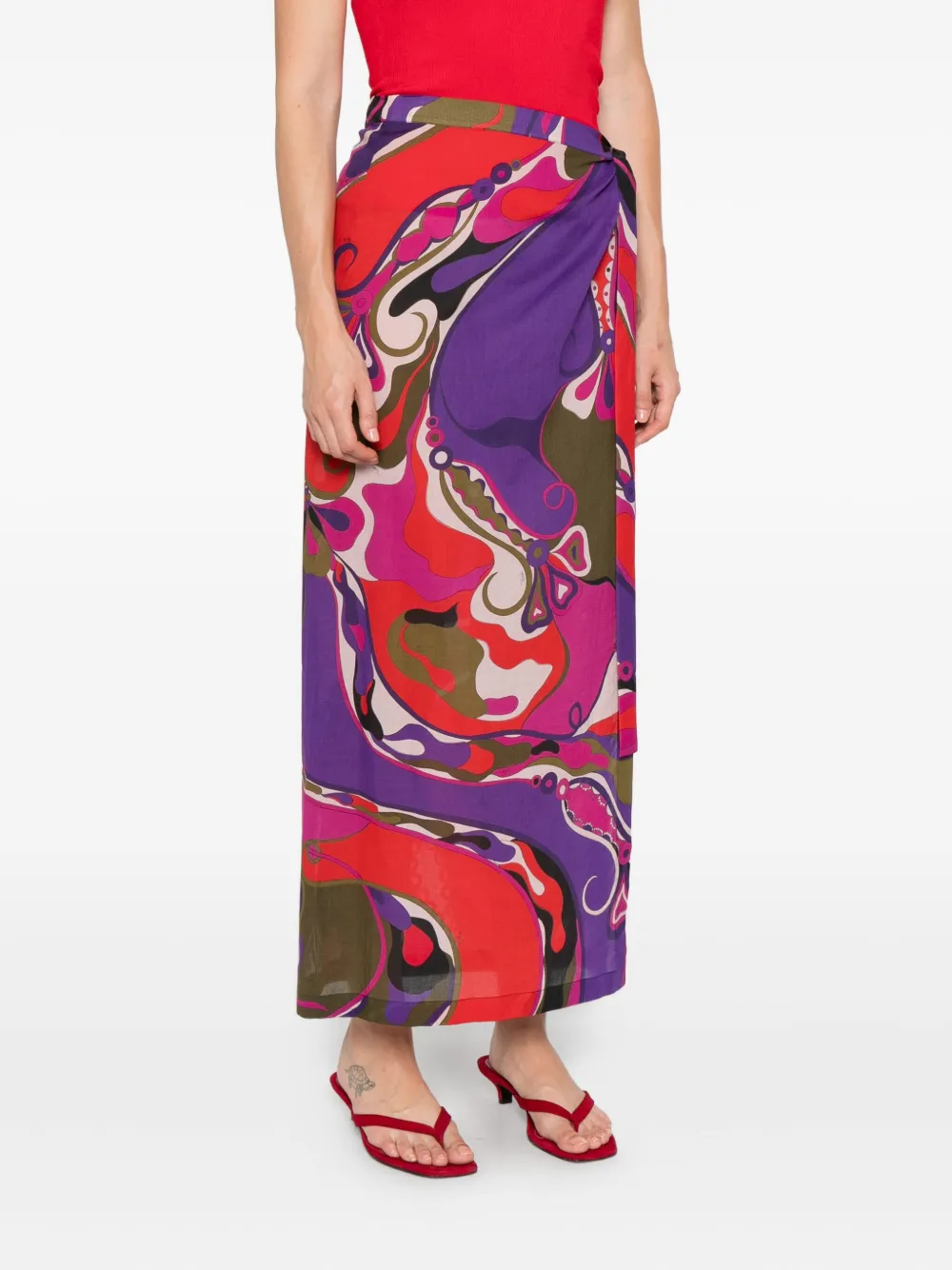 Pucci Abstract-print Maxi Skirt In Multi