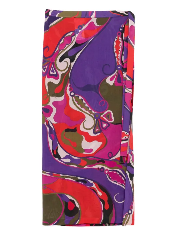 Pucci Orchidee-print Pareo Skirt in Purple