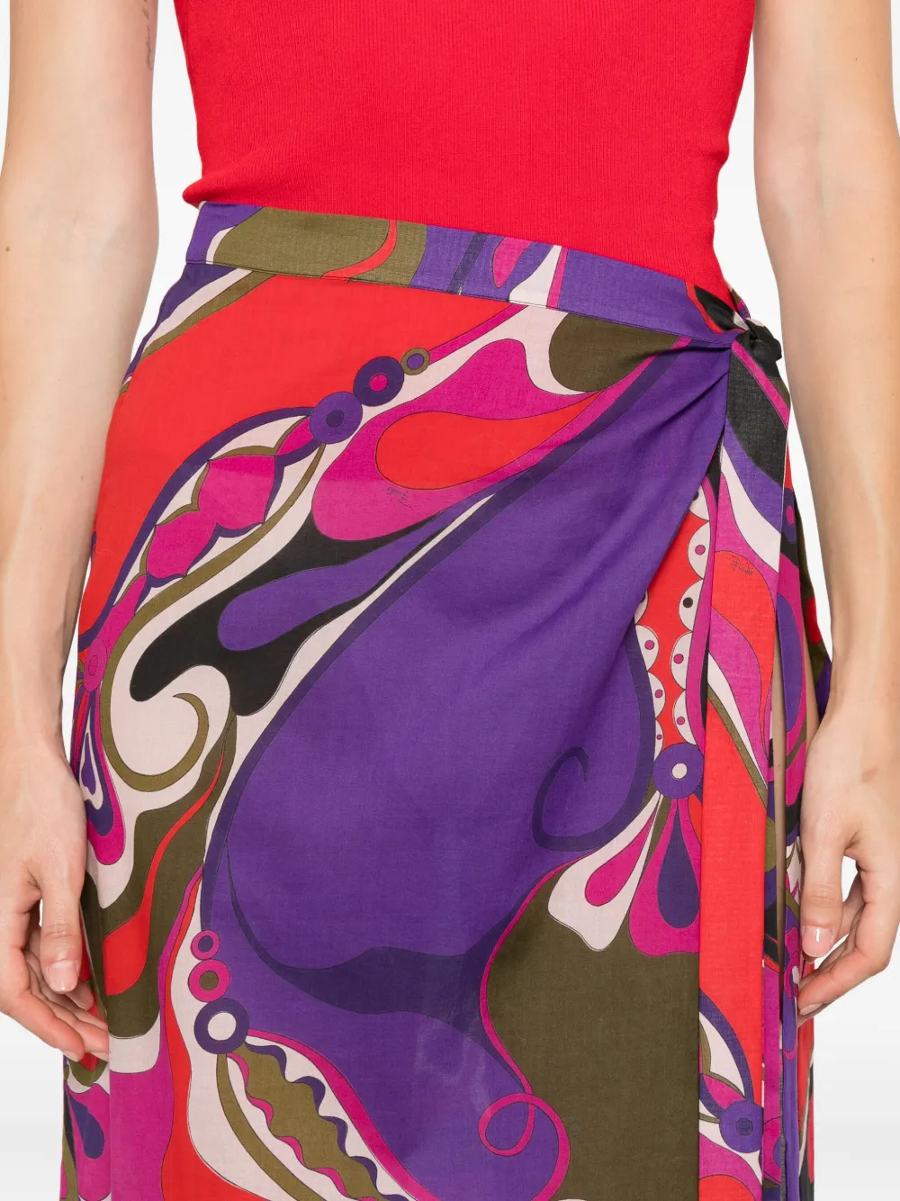 Pucci Abstract-print Maxi Skirt In Multi