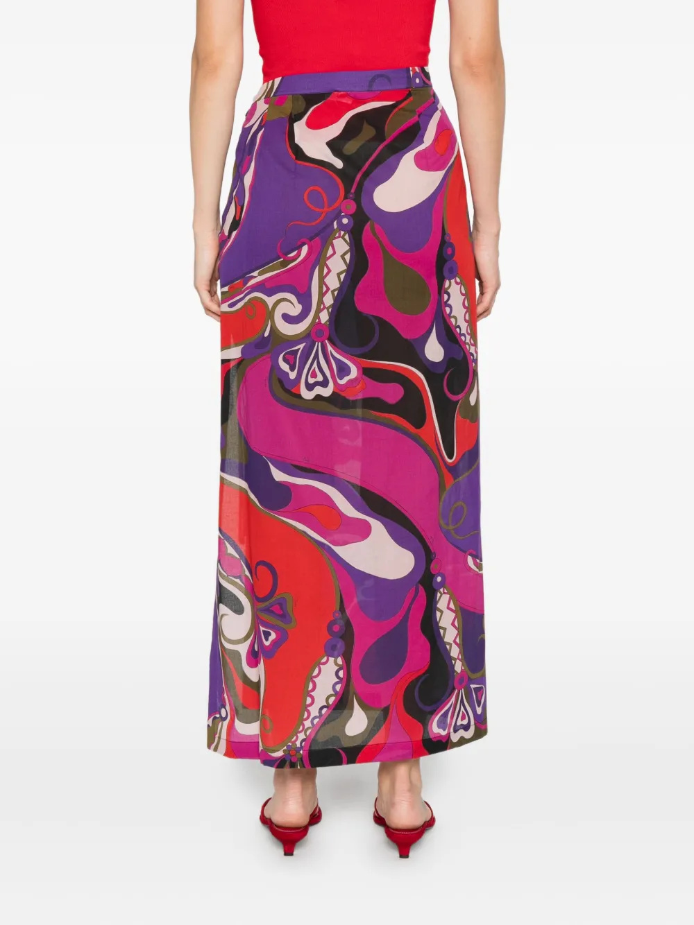 Pucci Abstract-print Maxi Skirt In Multi