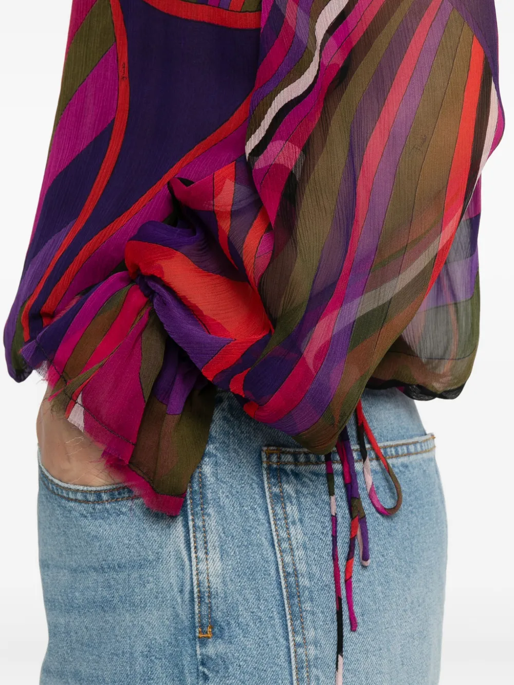 Pucci Abstract-print Blouse In Pink