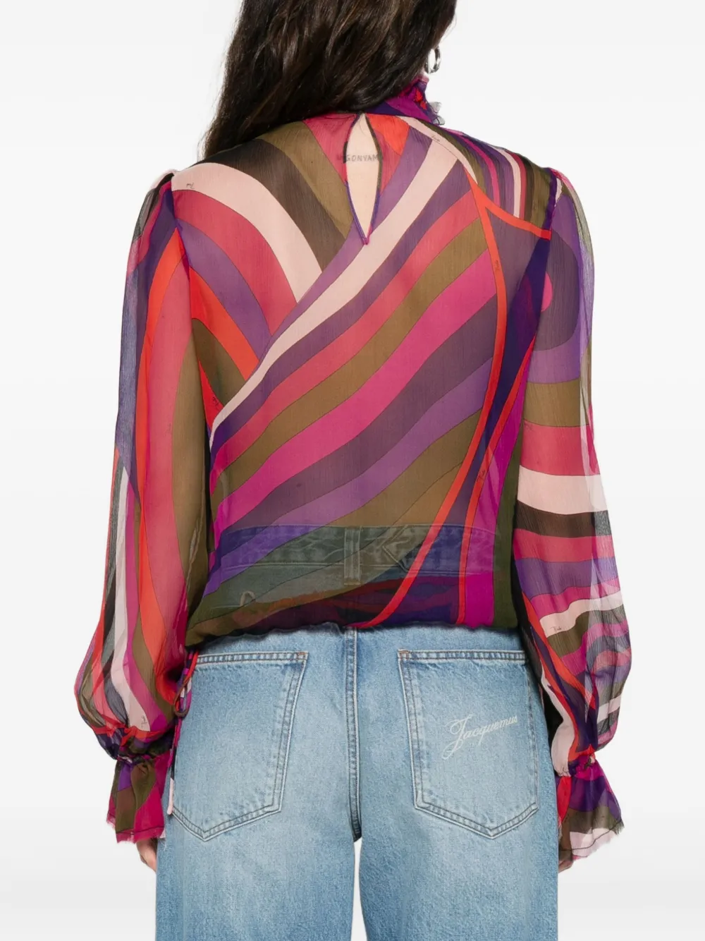 Pucci Abstract-print Blouse In Pink