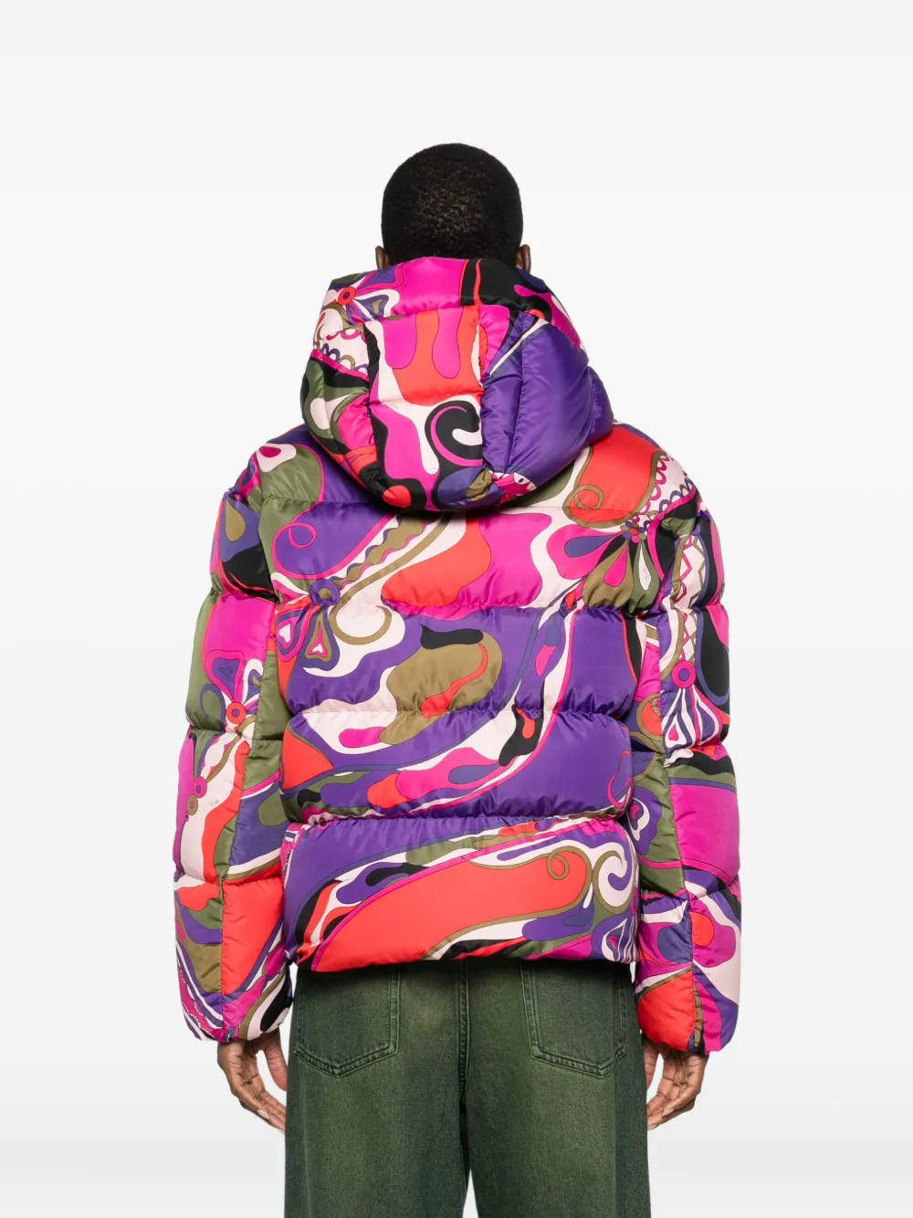 Pucci Abstract-print Puffer Jacket In Purple
