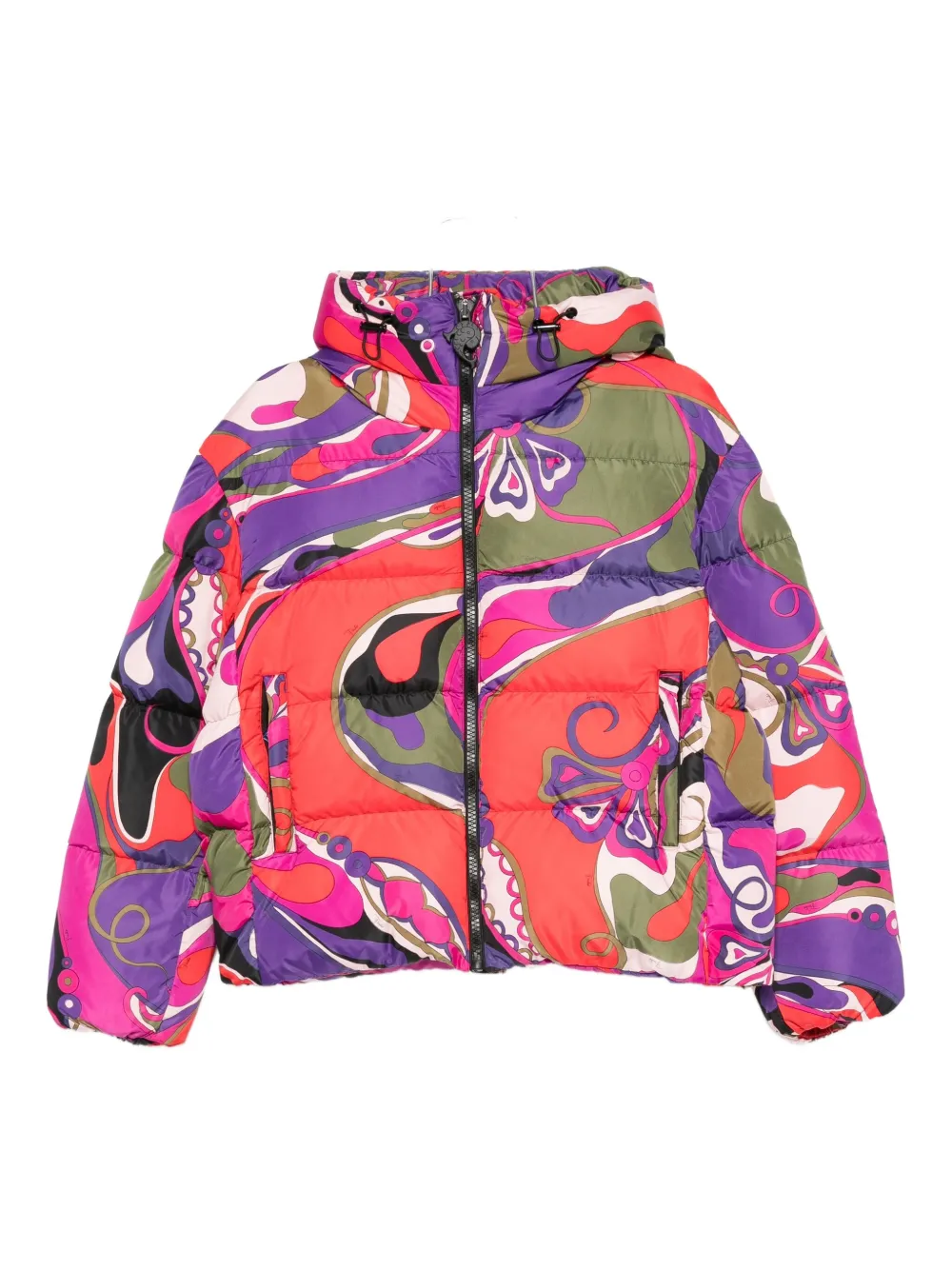 Pucci Abstract-print Puffer Jacket In Purple