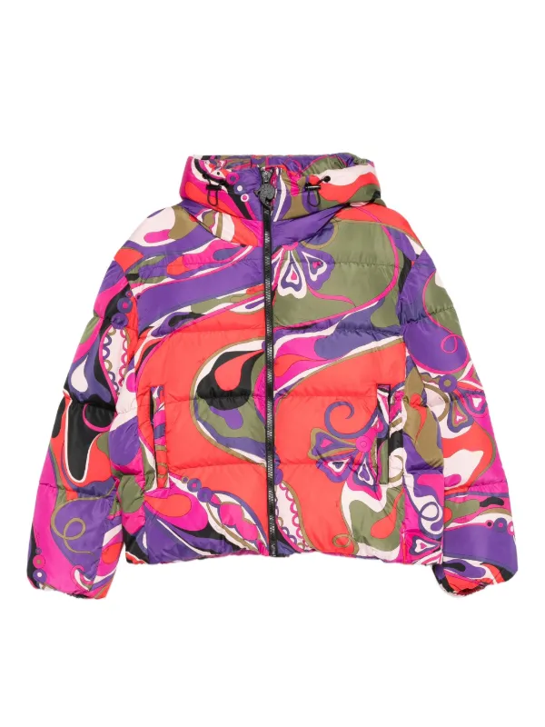 Pucci Orchidee-print Puffer Jacket in Purple