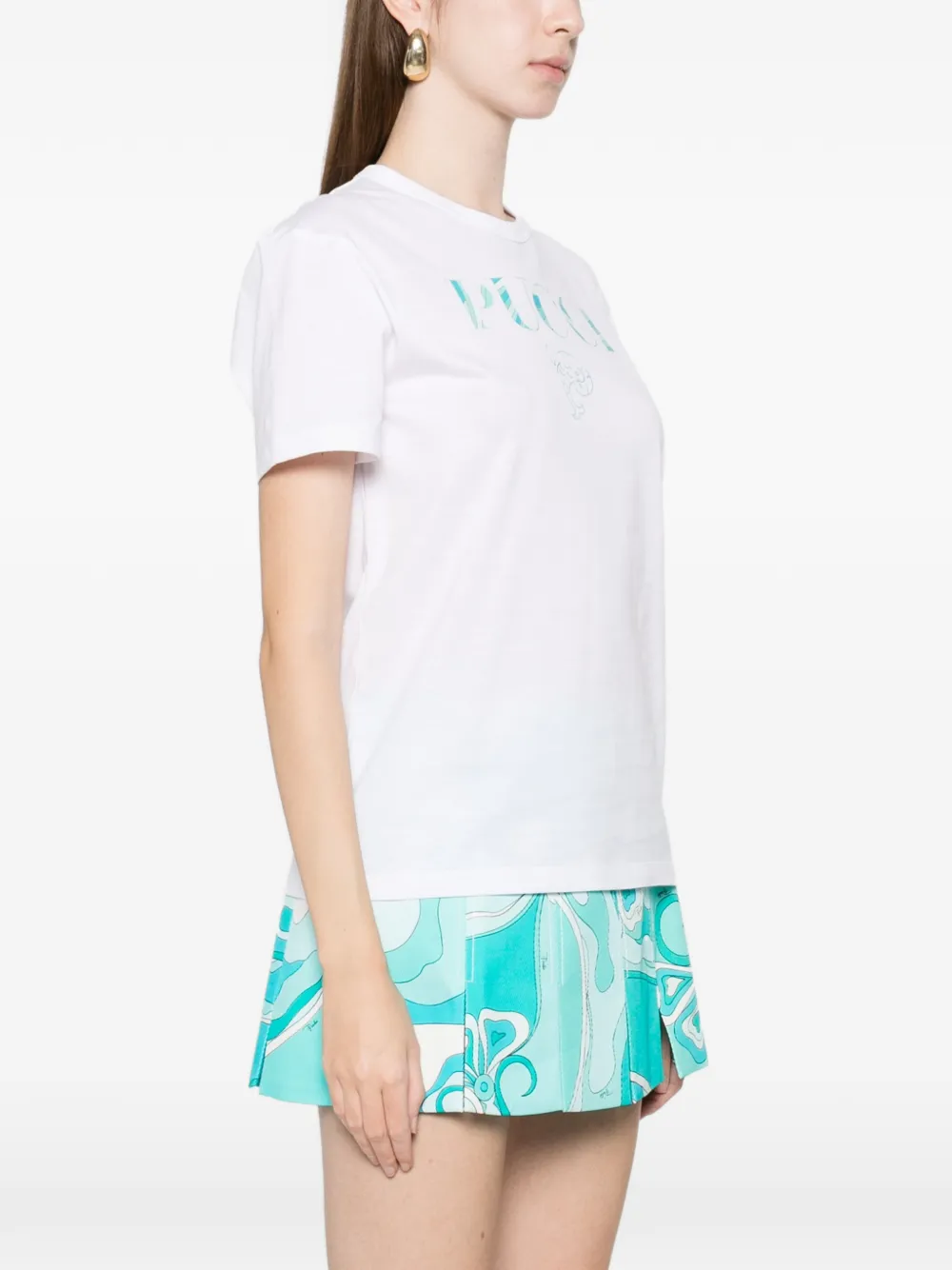  Pucci Logo Cotton T-shirt - White 