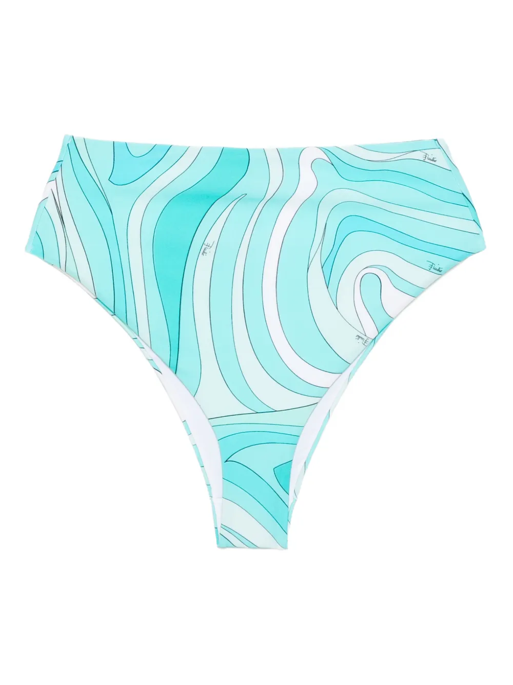 Pucci High-waist Bikini Bottoms In Blue