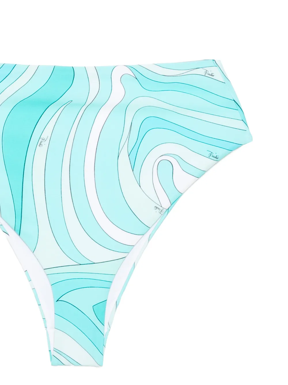 Pucci High-waist Bikini Bottoms In Blue