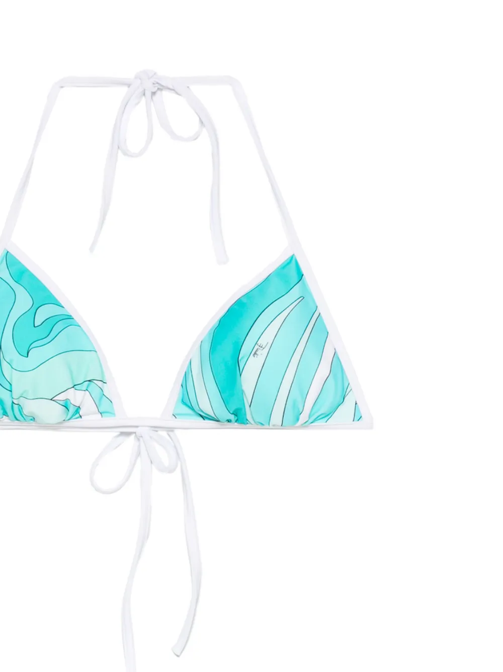 Pucci Triangle Bikini Top In Blue