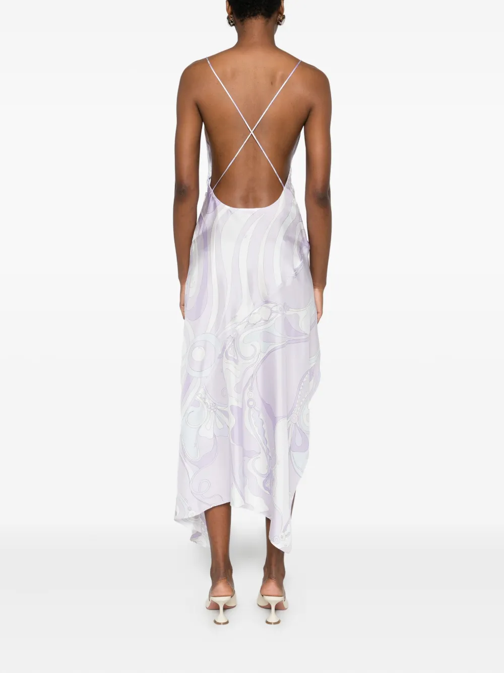 PUCCI Asymmetrische midi-jurk met V-hals Paars