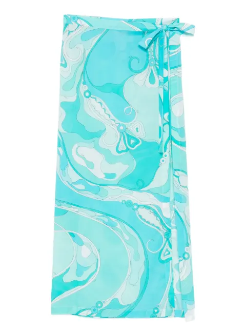 PUCCI Orchidee side tie cotton muslin maxi skirt