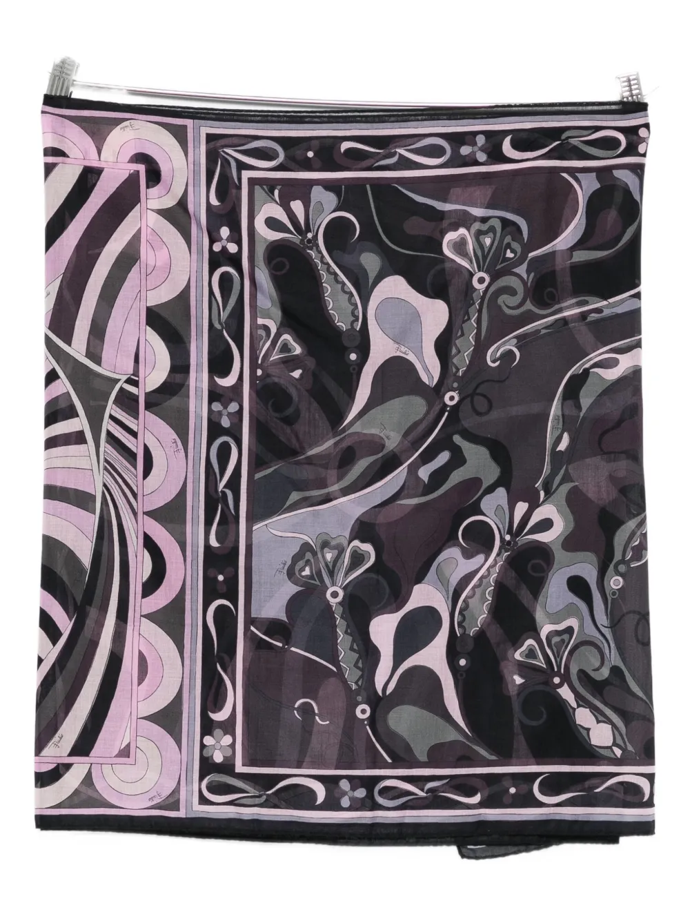 Pucci Floral-print Mini Pareo In Black