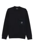 Emporio Armani patch-pocket crew-neck sweater - Blue