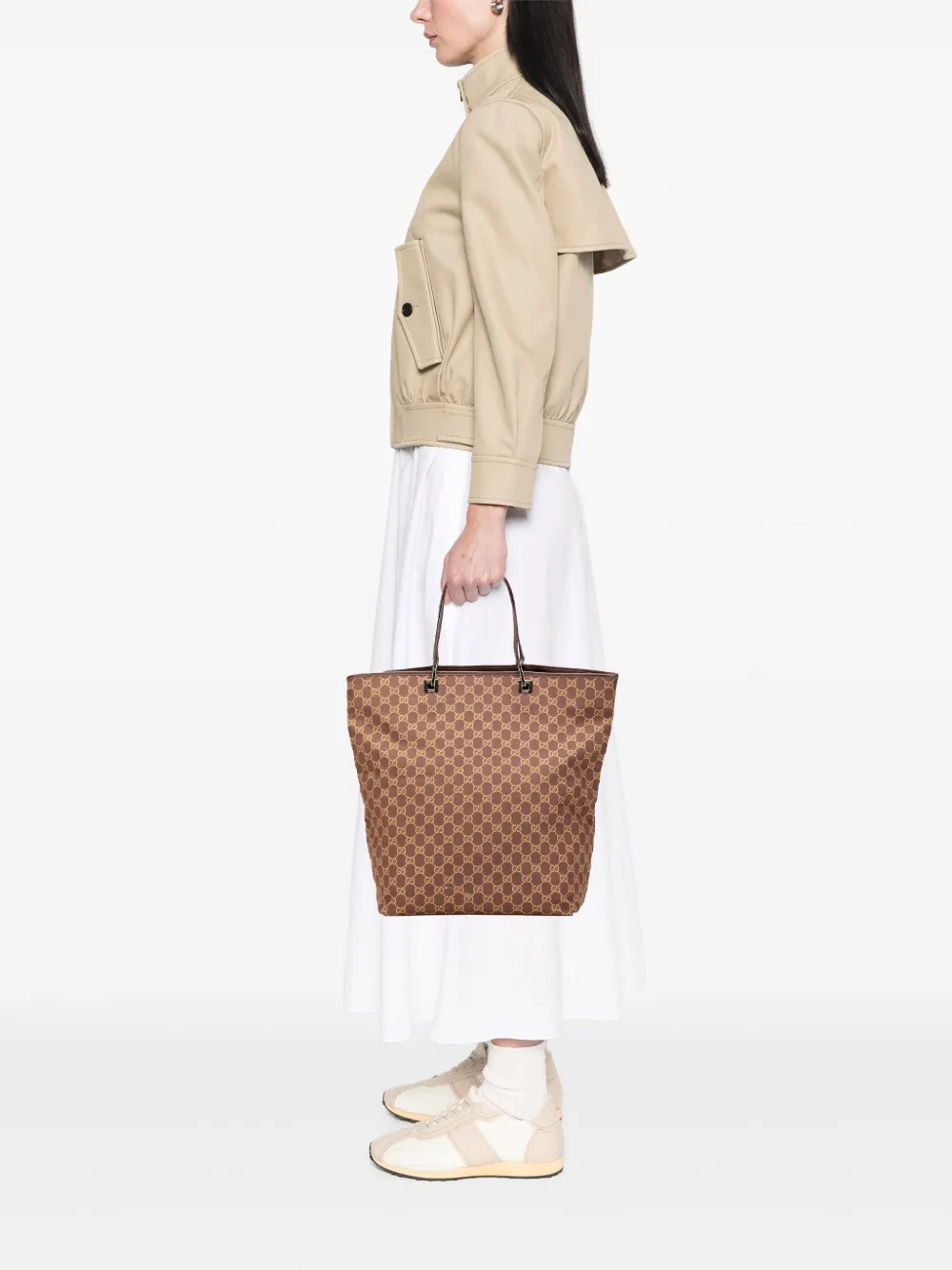 Pre-owned Gucci 2000-2015 Gg Canvas Tote Bag In Brown