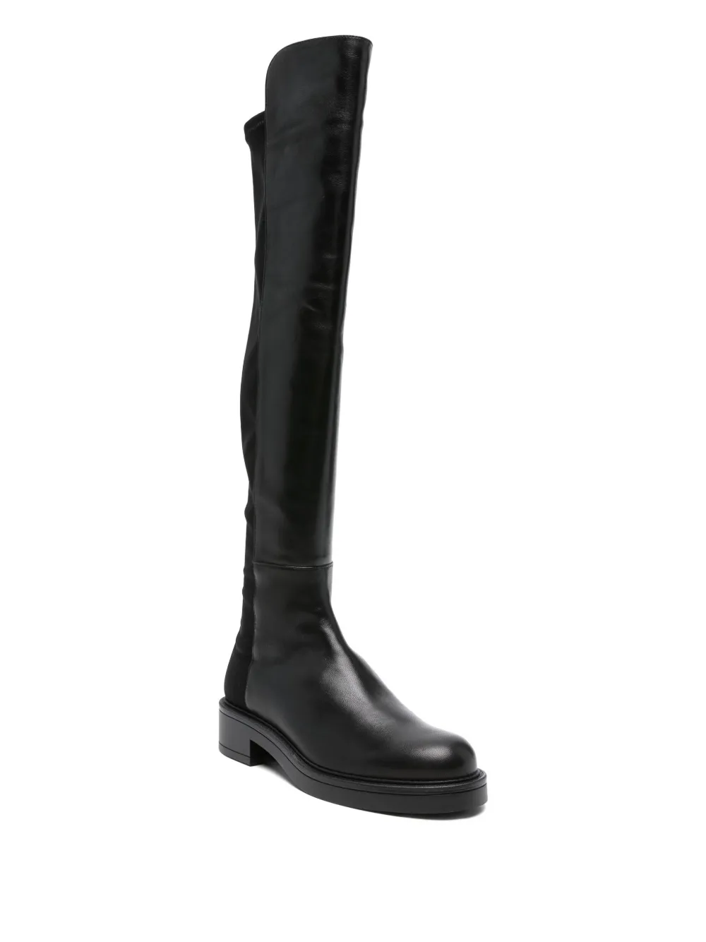Stuart Weitzman 40mm Leather Panelled Knee-high Boots In Black