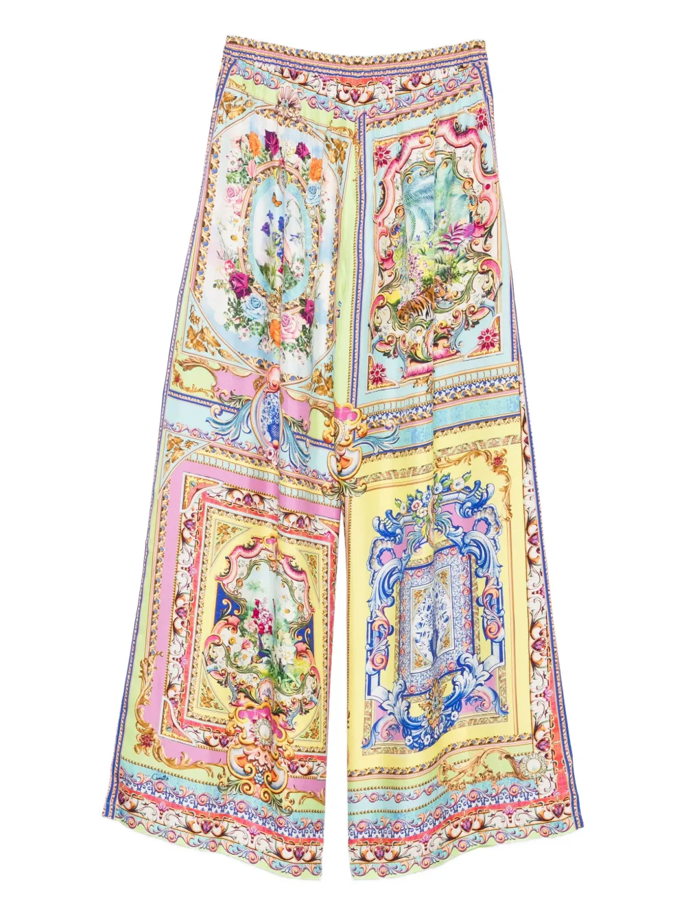 Camilla Spirit Of Santa Maria zijden broek met bloemenvlakken - Blauw