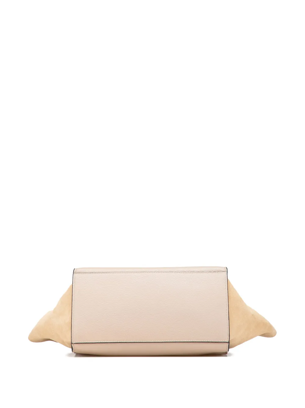 Pre-owned Celine 2014 Medium Drummed Calfskin And Suede Trapeze Satchel In Brown