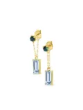 YI Collection 18K yellow gold tsavorite and aquamarine earrings