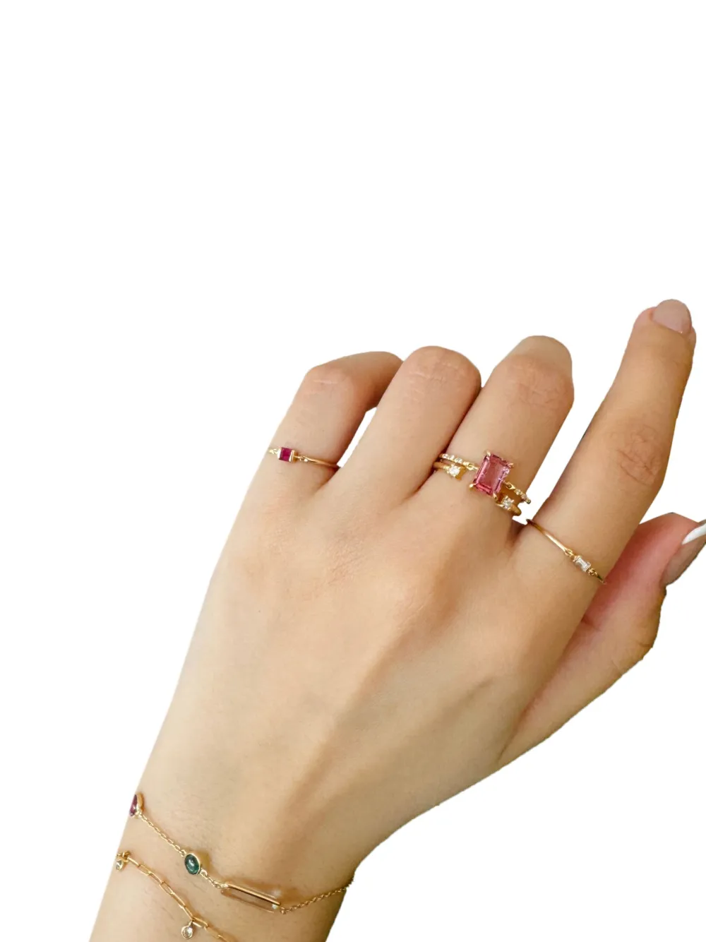 YI Collection bague en or 18ct à diamants et tourmaline | Image 2