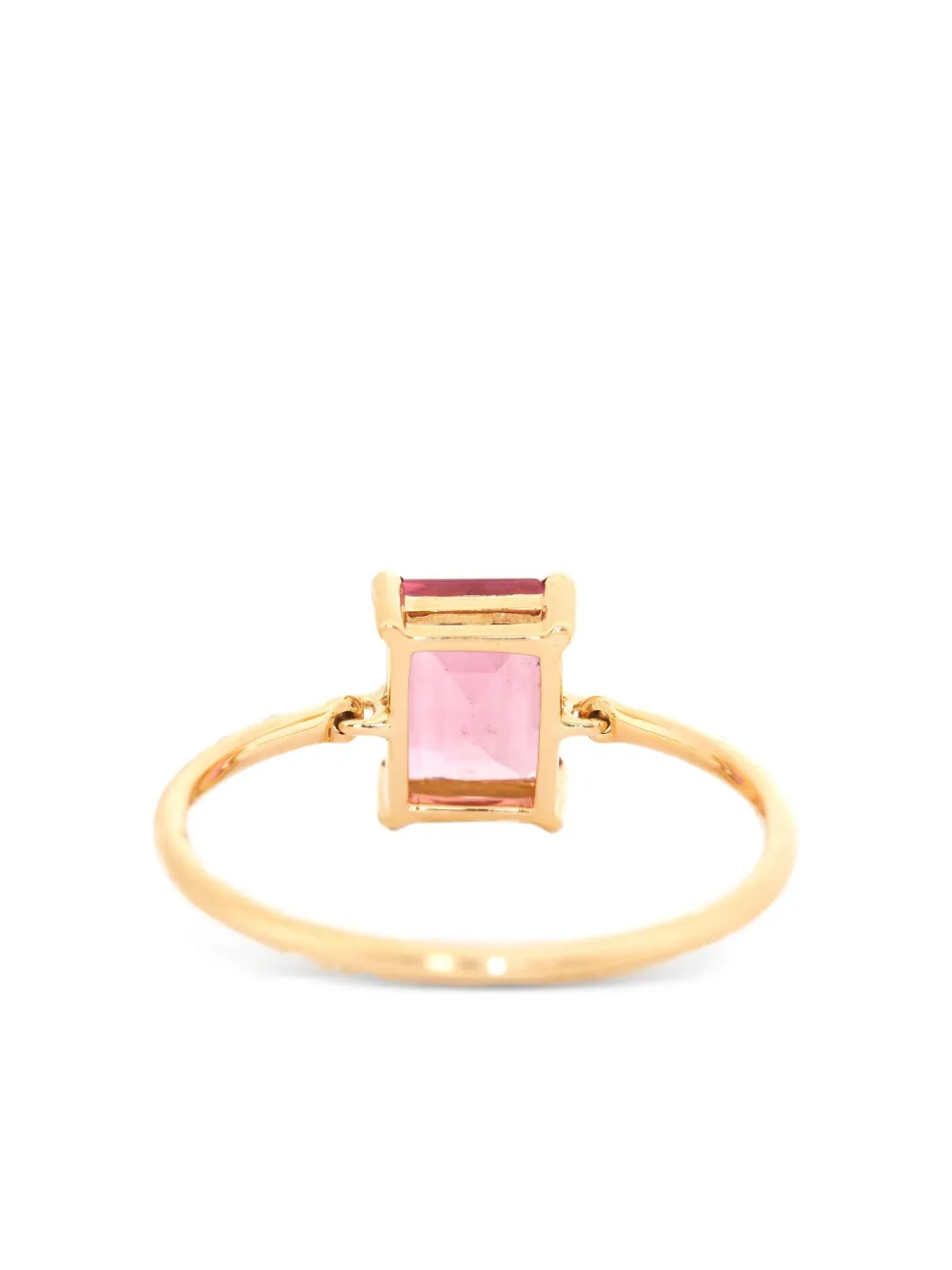18k Yellow Gold Pink Tourmaline And Diamond Ring