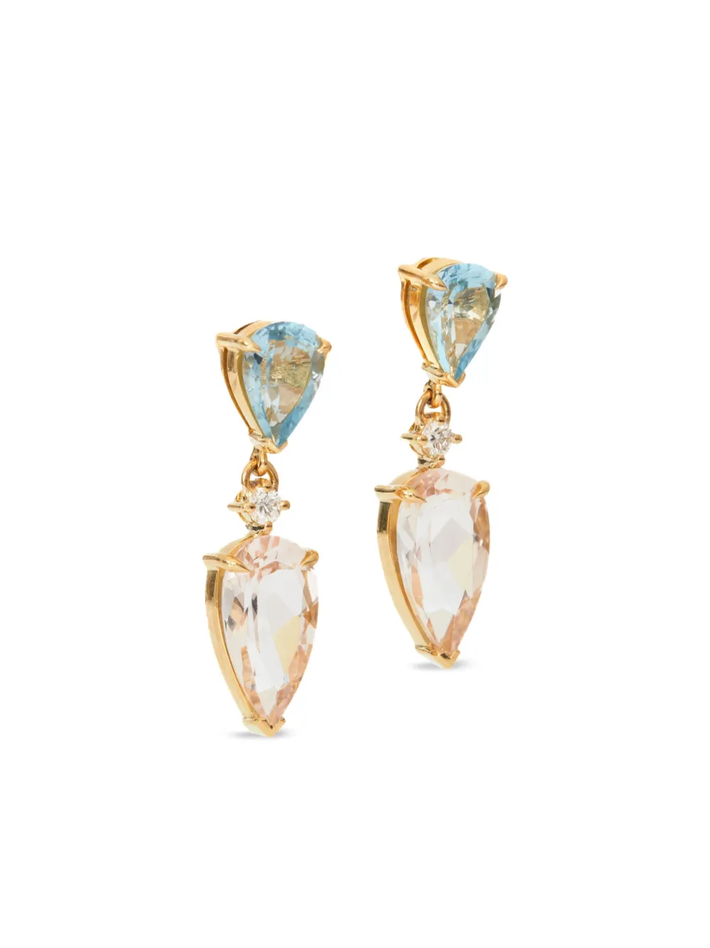 YI Collection aretes en oro amarillo de 18kt con gemas | Image 2
