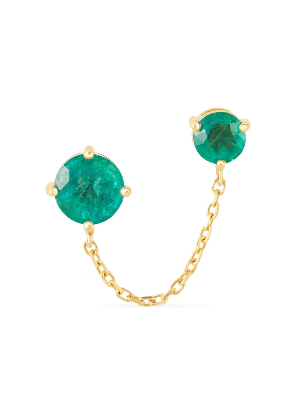 YI Collection aretes de cadena en oro amarillo de 18kt con esmeralda | amarillo | Image 1