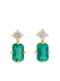 YI Collection 18K yellow gold Deco diamond and emerald earrings