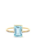 YI Collection 18K yellow gold aquamarine and diamond ring