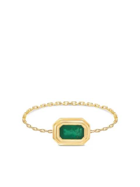 YI Collection 18K yellow gold emerald chain ring