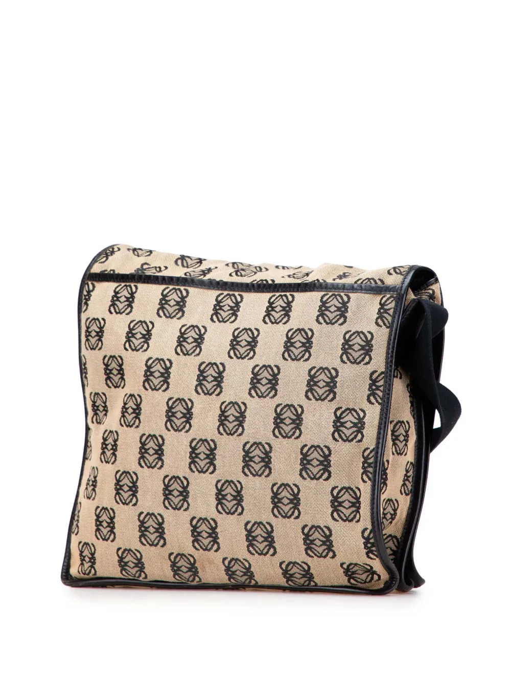 Pre-owned Loewe 2003 Anagram Canvas Messenger Bag Crossbody Bag In Brown