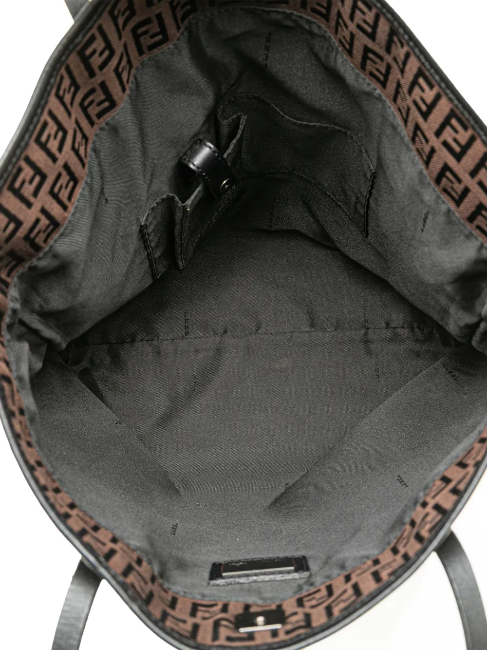 Pre-owned Fendi 2000-2010 Zucchino Canvas Tote Bag In Brown