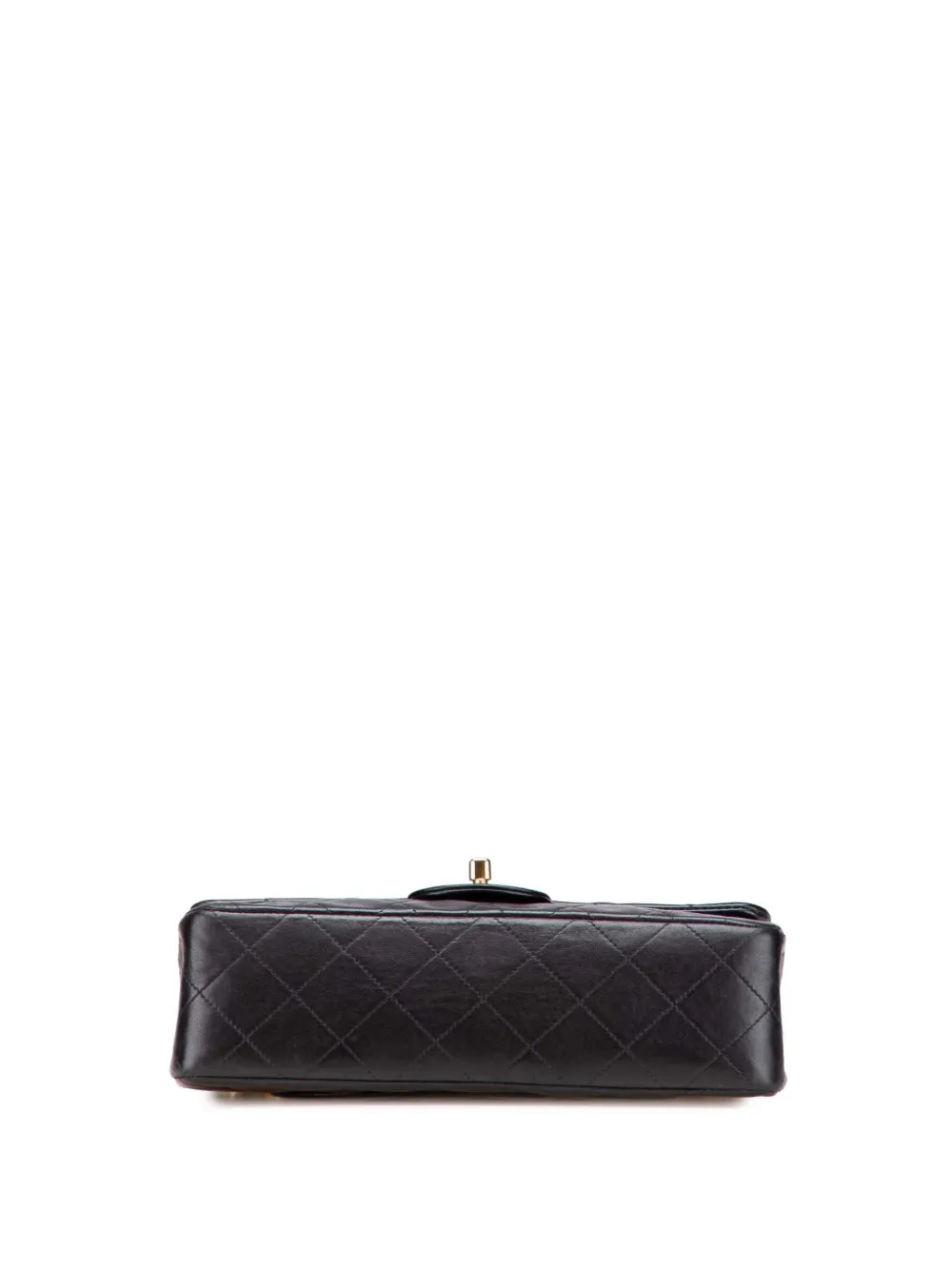 Pre-owned Chanel 1996-1997 Small Classic Lambskin Double Flap Shoulder Bag In Black