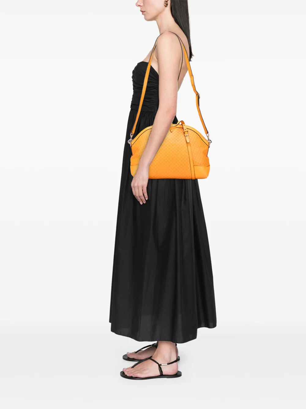 Pre-owned Gucci 2000-2015 Large Microssima Nice Dome Satchel In Yellow