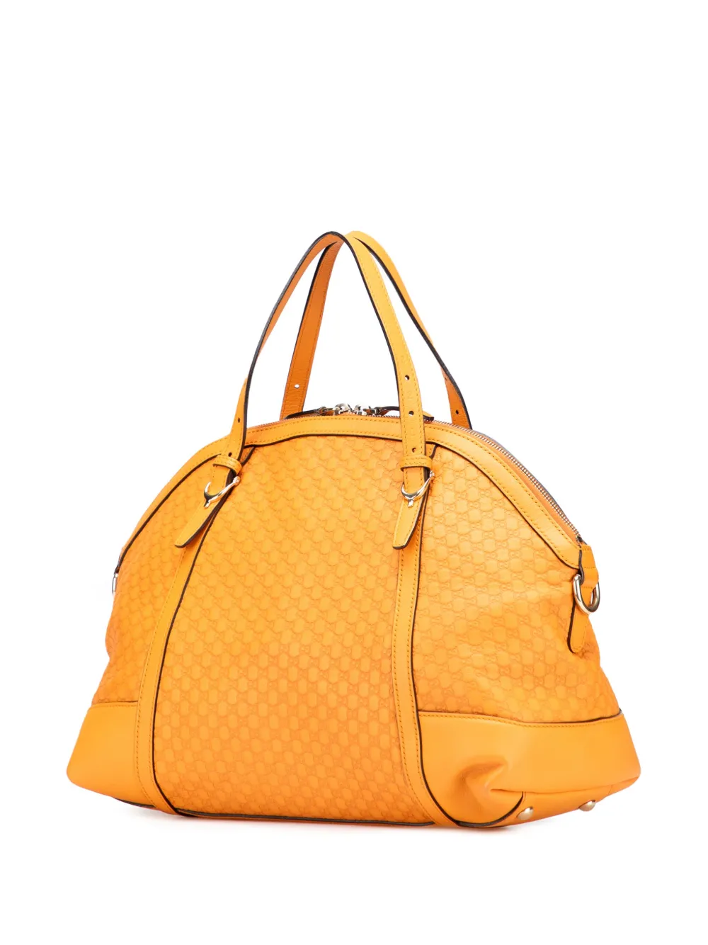 Pre-owned Gucci 2000-2015 Large Microssima Nice Dome Satchel In Yellow