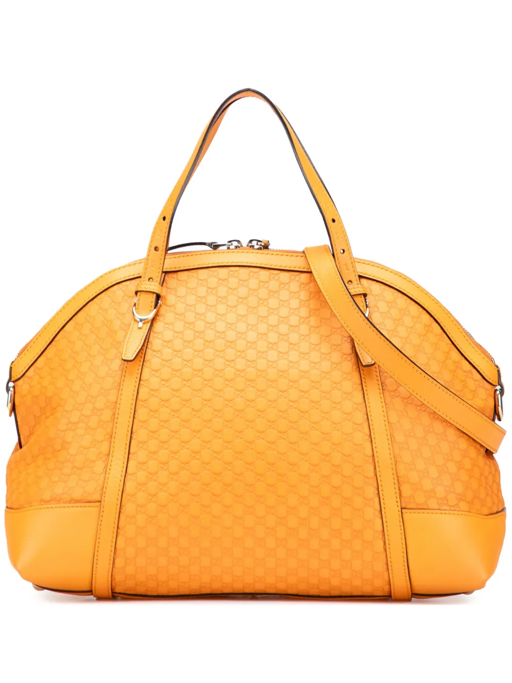 Pre-owned Gucci 2000-2015 Large Microssima Nice Dome Satchel In Yellow
