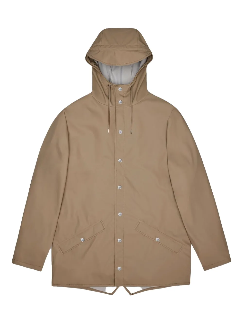 Rains Button-fastening Hooded Jacket In Neutral