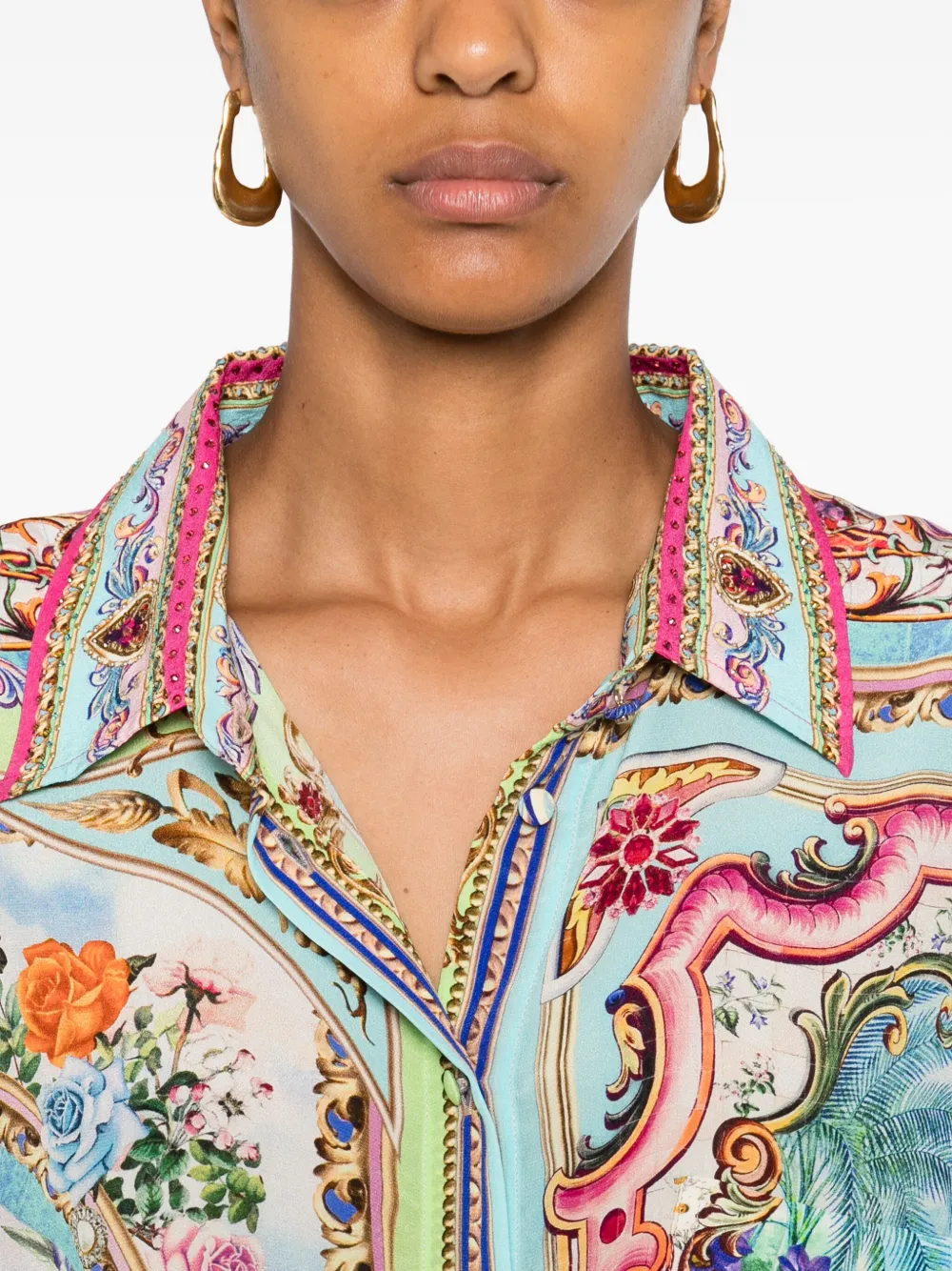 Camilla Blousejurk met bloemenprint Blauw