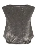 Herno sequin-embellished drawstring top - Silver