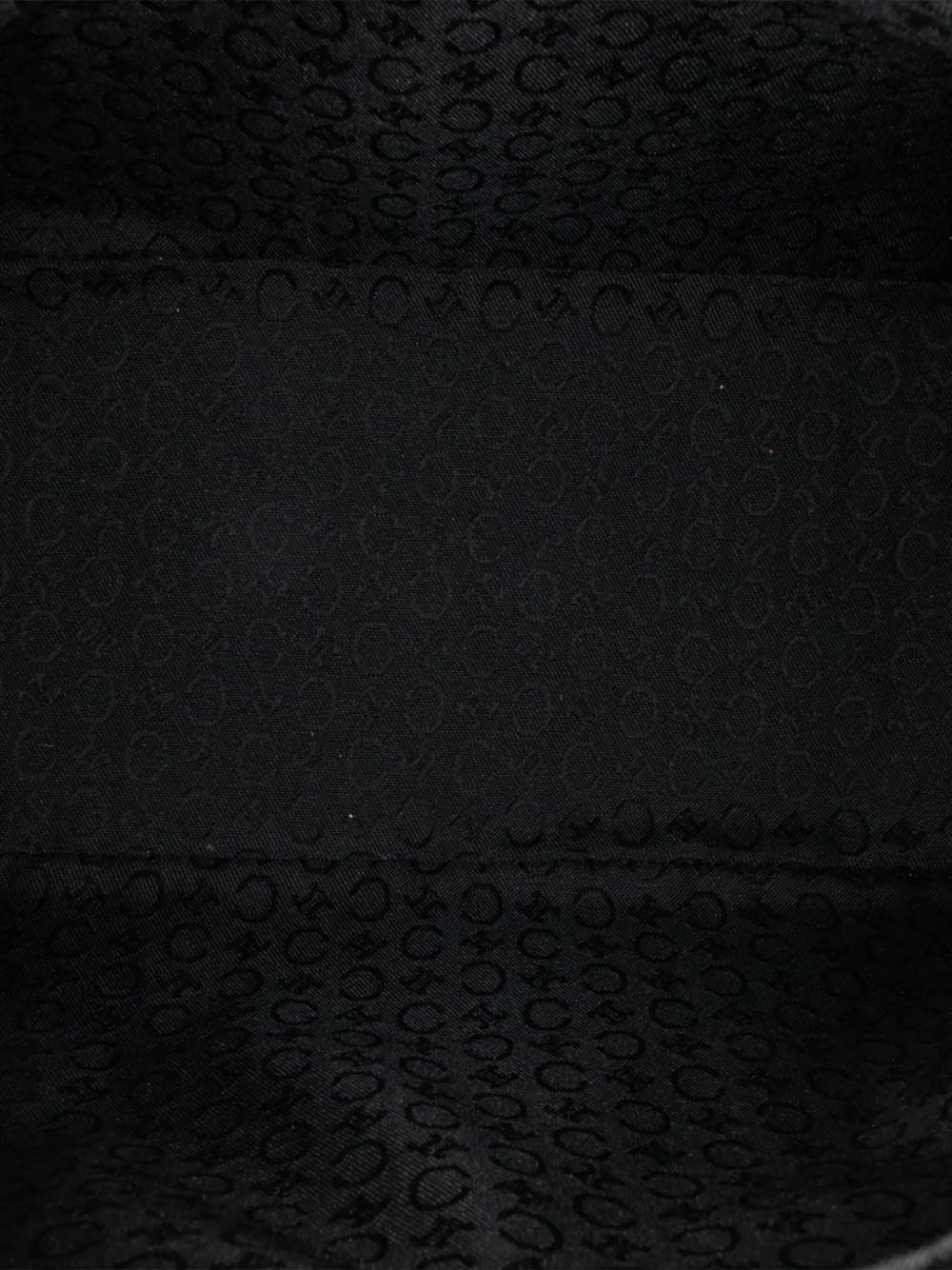 Pre-owned Celine 2000 C Macadam Suede Handbag In Black