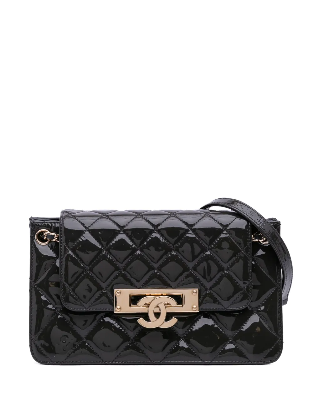 CHANEL Pre-Owned 2014-2015 Quilted Patent Golden Class Accordion Flap CHANEL Pre-Owned 2014-2015 Quilted Patent Golden Class Accordion Flap