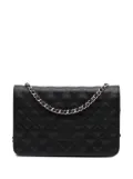 CHANEL Pre-Owned 2018 CC Embossed Calfskin Diamond Wallet On Chain crossbody bag - Black