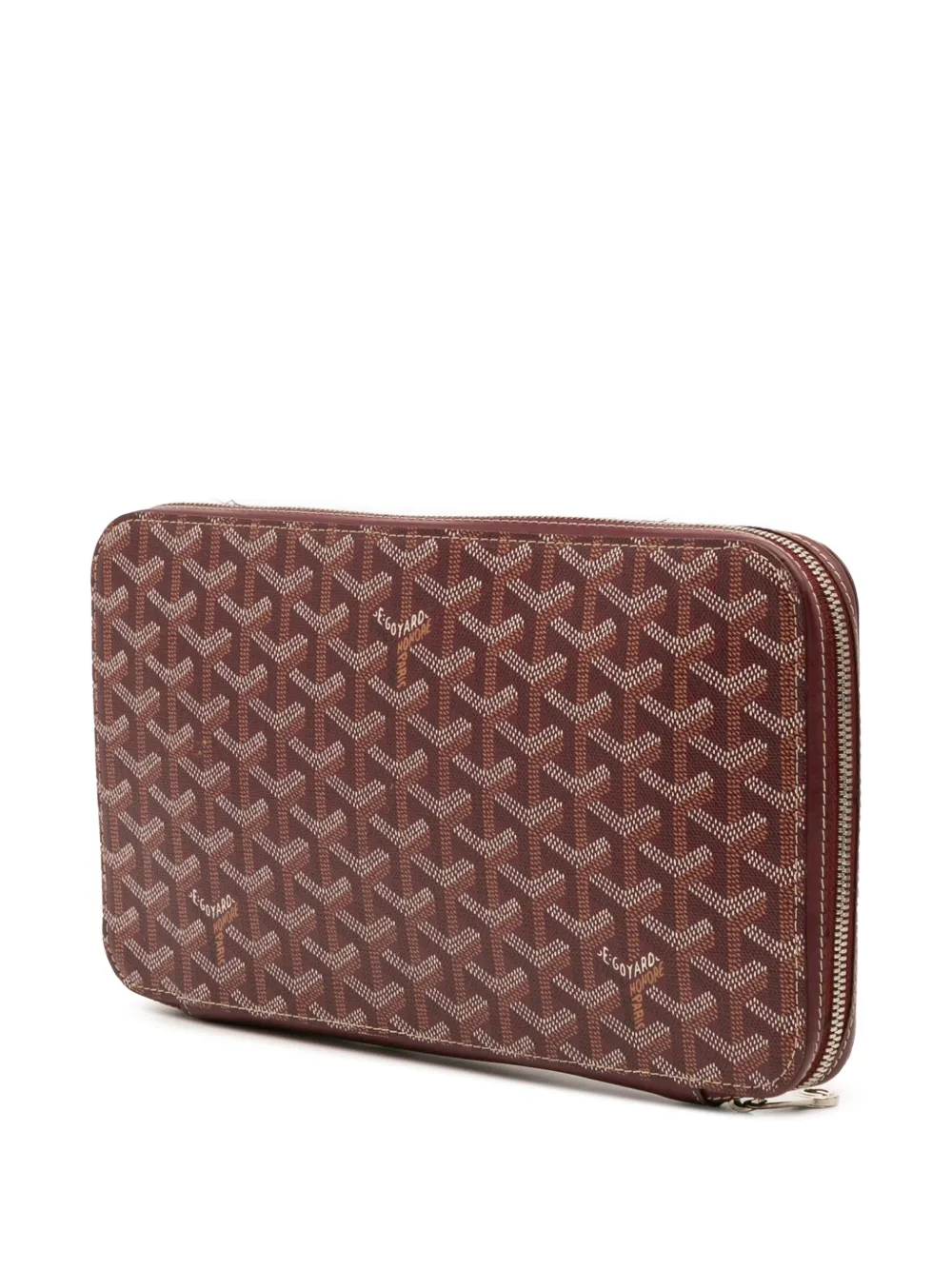 Pre-owned Goyard 2013 Ine Opera Travel Wallet Long Wallets In Red
