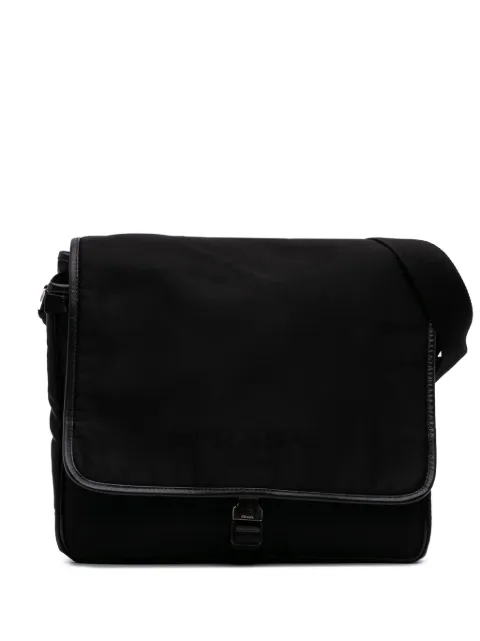 Prada Pre-Owned 2013-2025 Saffiano Trimmed Tessuto Buckle Messenger Bag crossbody bag