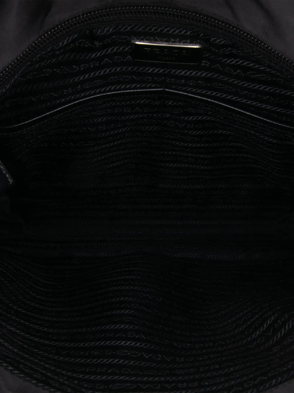 Pre-owned Prada 2013-2025 Saffiano Trimmed Tessuto Buckle Messenger Bag Crossbody Bag In Black